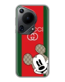 Чехол для Huawei Pura 70 Ultra с картинкой «Gucci — полосы и Микки»
