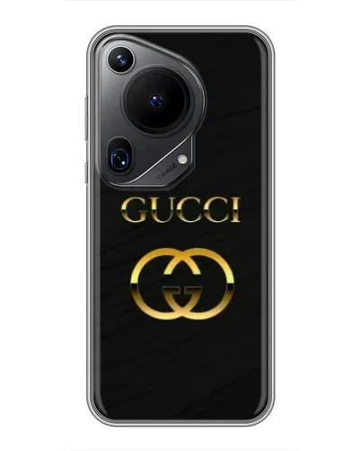 Чехол для Huawei Pura 70 Ultra с картинкой «Золотой логотип Gucci»