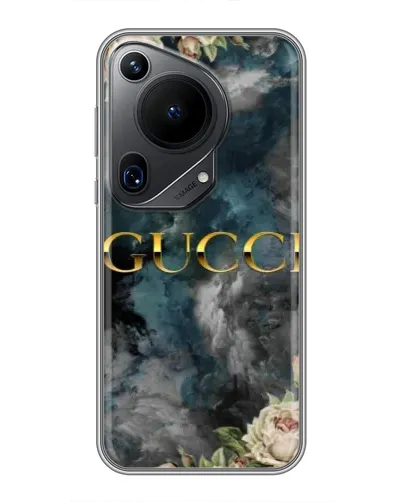 Чехол для Huawei Pura 70 Ultra с картинкой «Абстрактные цветы Gucci»