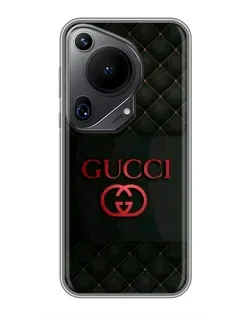 Чехол для Huawei Pura 70 Ultra с картинкой «Gucci — стеганый черный»