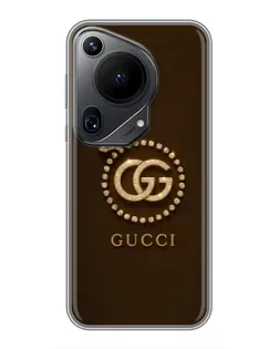 Чехол для Huawei Pura 70 Ultra с картинкой «Gucci — золотая бабочка»
