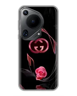 Чехол для Huawei Pura 70 Ultra с картинкой «Gucci — неоновая роза»
