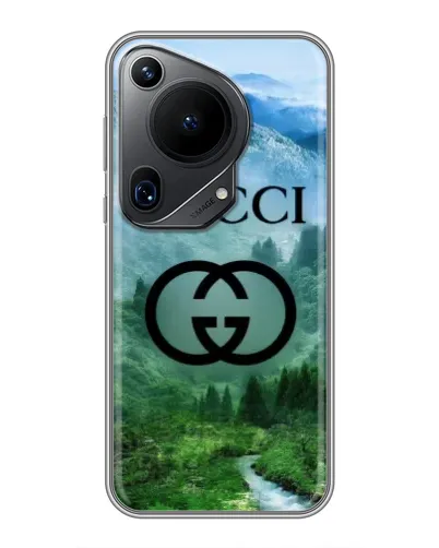 Чехол для Huawei Pura 70 Ultra с картинкой «Gucci — горный пейзаж»