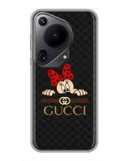 Чехол для Huawei Pura 70 Ultra с картинкой «Минни Маус Gucci — черный»