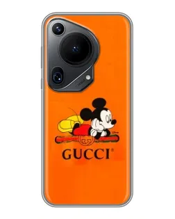 Чехол для Huawei Pura 70 Ultra с картинкой «Микки Маус Gucci — оранж»
