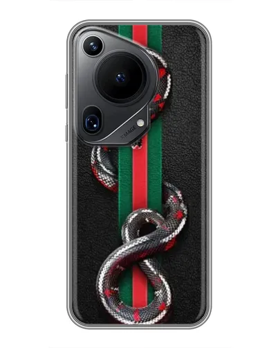 Чехол для Huawei Pura 70 Ultra с картинкой «Gucci — змея на полосе» Чехол для Huawei Pura 70 Ultra с картинкой «Gucci — змея на полосе»