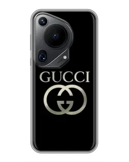 Чехол для Huawei Pura 70 Ultra с картинкой «Gucci — золото на черном»