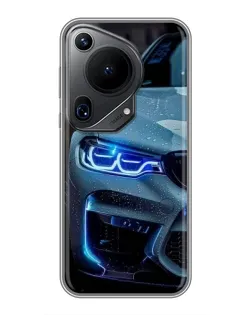 Чехол для Huawei Pura 70 Ultra с картинкой «Взгляд BMW с синими фарами» Чехол для Huawei Pura 70 Ultra с картинкой «Взгляд BMW с синими фарами»