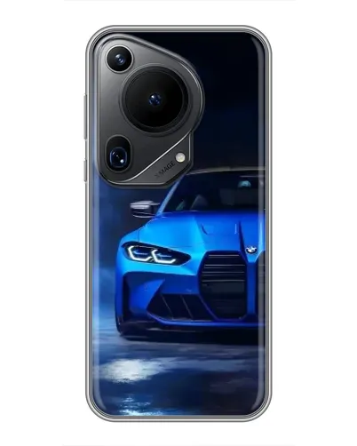 Чехол для Huawei Pura 70 Ultra с картинкой «Голубая BMW M4» Чехол для Huawei Pura 70 Ultra с картинкой «Голубая BMW M4»