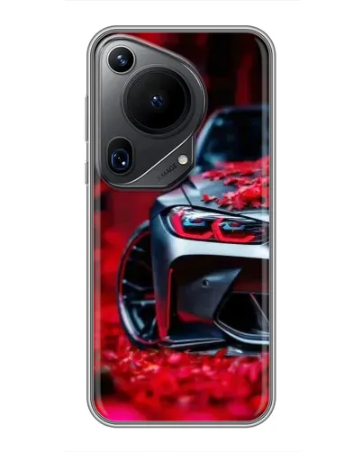 Чехол для Huawei Pura 70 Ultra с картинкой «Спортивная BMW и цветы» Чехол для Huawei Pura 70 Ultra с картинкой «Спортивная BMW и цветы»