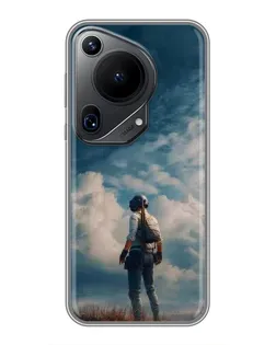 Чехол для Huawei Pura 70 Ultra с картинкой «Герой PUBG на скале» Чехол для Huawei Pura 70 Ultra с картинкой «Герой PUBG на скале»