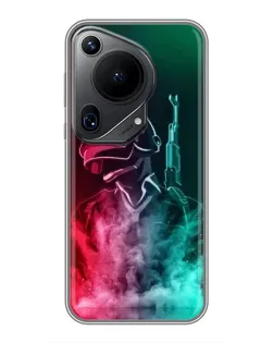 Чехол для Huawei Pura 70 Ultra с картинкой «PUBG — огненный воин» Чехол для Huawei Pura 70 Ultra с картинкой «PUBG — огненный воин»