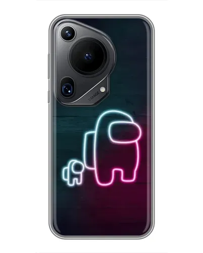 Чехол для Huawei Pura 70 Ultra с картинкой «Among Us неон-арт»