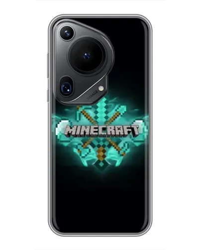 Чехол для Huawei Pura 70 Ultra с картинкой «Minecraft Diamond лого» Чехол для Huawei Pura 70 Ultra с картинкой «Minecraft Diamond лого»