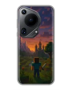 Чехол для Huawei Pura 70 Ultra с картинкой «Стив у башни» Чехол для Huawei Pura 70 Ultra с картинкой «Стив у башни»