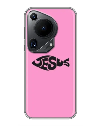 Чехол для Huawei Pura 70 Ultra с картинкой «Розовый символ  Jesus»