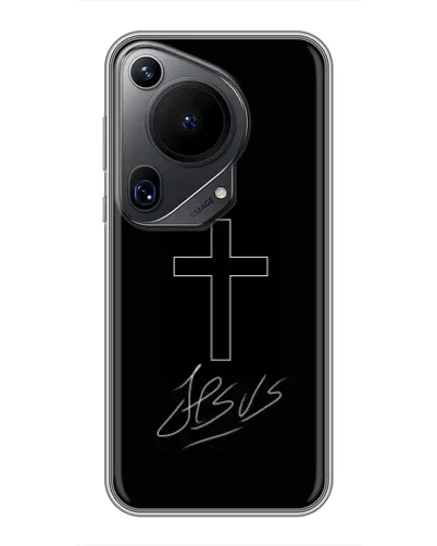 Чехол для Huawei Pura 70 Ultra с картинкой «Графический крест Jesus» Чехол для Huawei Pura 70 Ultra с картинкой «Графический крест Jesus»