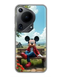 Чехол для Huawei Pura 70 Ultra с картинкой «Микки на скамейке»