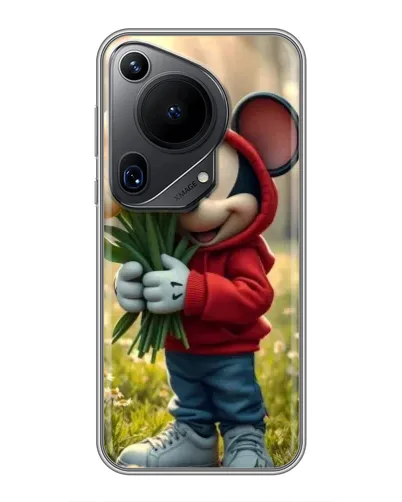 Чехол для Huawei Pura 70 Ultra с картинкой «Микки с тюльпанами» Чехол для Huawei Pura 70 Ultra с картинкой «Микки с тюльпанами»
