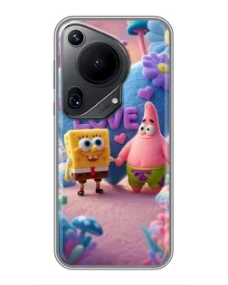 Чехол для Huawei Pura 70 Ultra с картинкой «Губка Боб Патрик»