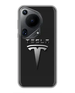 Чехол для Huawei Pura 70 Ultra с картинкой «Стальной логотип Tesla» Чехол для Huawei Pura 70 Ultra с картинкой «Стальной логотип Tesla»