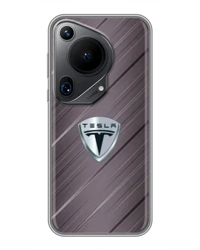 Чехол для Huawei Pura 70 Ultra с картинкой «Металлическая текстура Tesla»