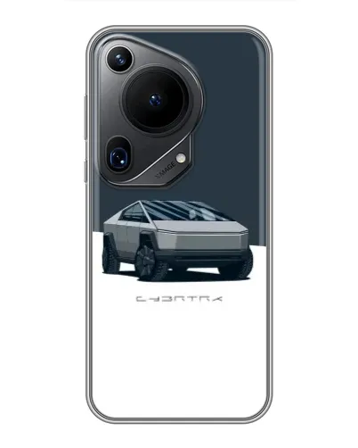 Чехол для Huawei Pura 70 Ultra с картинкой «Серебристый Cybertruck Tesla»