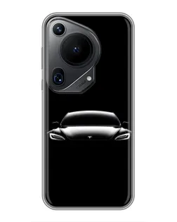 Чехол для Huawei Pura 70 Ultra с картинкой «Фары Tesla Night» Чехол для Huawei Pura 70 Ultra с картинкой «Фары Tesla Night»