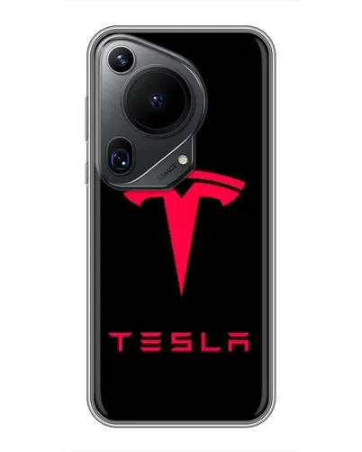 Чехол для Huawei Pura 70 Ultra с картинкой «Tesla Red Logo»