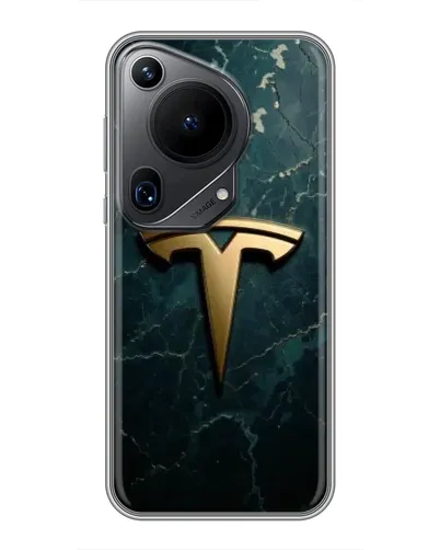 Чехол для Huawei Pura 70 Ultra с картинкой «Мраморная Tesla Gold»
