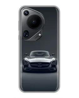 Чехол для Huawei Pura 70 Ultra с картинкой «Mercedes на черном»