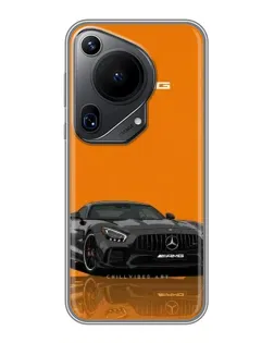 Чехол для Huawei Pura 70 Ultra с картинкой «Оранжевый Mercedes AMG»