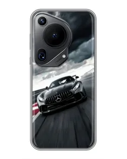 Чехол для Huawei Pura 70 Ultra с картинкой «Гоночный Mercedes AMG»