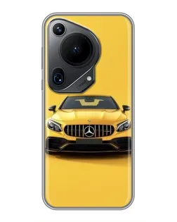 Чехол для Huawei Pura 70 Ultra с картинкой «Желтый Mercedes GT»