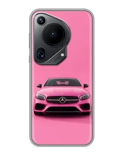 Чехол для Huawei Pura 70 Ultra с картинкой «Розовый Mercedes AMG»