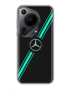 Чехол для Huawei Pura 70 Ultra с картинкой «Спортивные линии Mercedes»