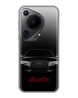 Чехол для Huawei Pura 70 Ultra с картинкой «Audi — градиентный контур» Чехол для Huawei Pura 70 Ultra с картинкой «Audi — градиентный контур»