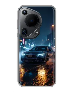 Чехол для Huawei Pura 70 Ultra с картинкой «Ночной город и Audi» Чехол для Huawei Pura 70 Ultra с картинкой «Ночной город и Audi»