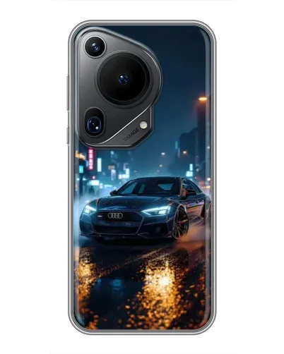 Чехол для Huawei Pura 70 Ultra с картинкой «Ночной город и Audi» Чехол для Huawei Pura 70 Ultra с картинкой «Ночной город и Audi»