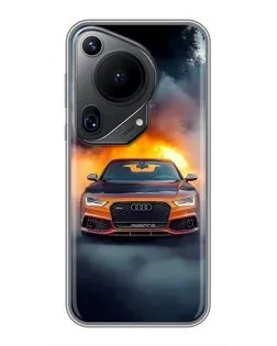 Чехол для Huawei Pura 70 Ultra с картинкой «Audi в огненном дыму» Чехол для Huawei Pura 70 Ultra с картинкой «Audi в огненном дыму»