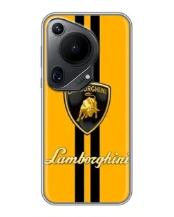 Чехол для Huawei Pura 70 Ultra с картинкой «Lamborghini Stripe желтый»