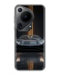 Чехол для Huawei Pura 70 Ultra с картинкой «Lamborghini золотые линии» Чехол для Huawei Pura 70 Ultra с картинкой «Lamborghini золотые линии»