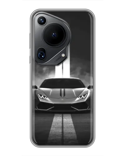 Чехол для Huawei Pura 70 Ultra с картинкой «Lamborghini симметрия дорог»