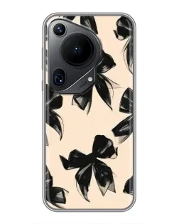 Чехол для Huawei Pura 70 Ultra с картинкой «Паттерн черные банты» Чехол для Huawei Pura 70 Ultra с картинкой «Паттерн черные банты»
