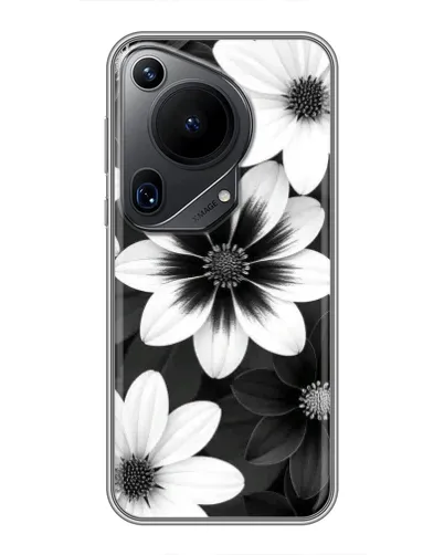 Чехол для Huawei Pura 70 Ultra с картинкой «Монохромные астры»