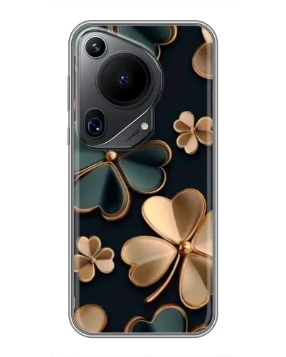 Чехол для Huawei Pura 70 Ultra с картинкой «Клевер в золоте»
