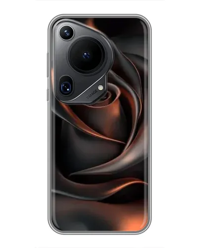 Чехол для Huawei Pura 70 Ultra с картинкой «Шелковая черная роза»