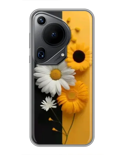 Чехол для Huawei Pura 70 Ultra с картинкой «Подсолнух и ромашка»