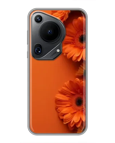 Чехол для Huawei Pura 70 Ultra с картинкой «Оранжевые герберы»