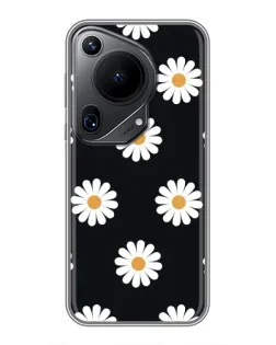 Чехол для Huawei Pura 70 Ultra с картинкой «Ромашки на черном» Чехол для Huawei Pura 70 Ultra с картинкой «Ромашки на черном»